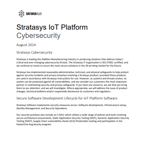 Stratasys IoT Platform Whitepaper