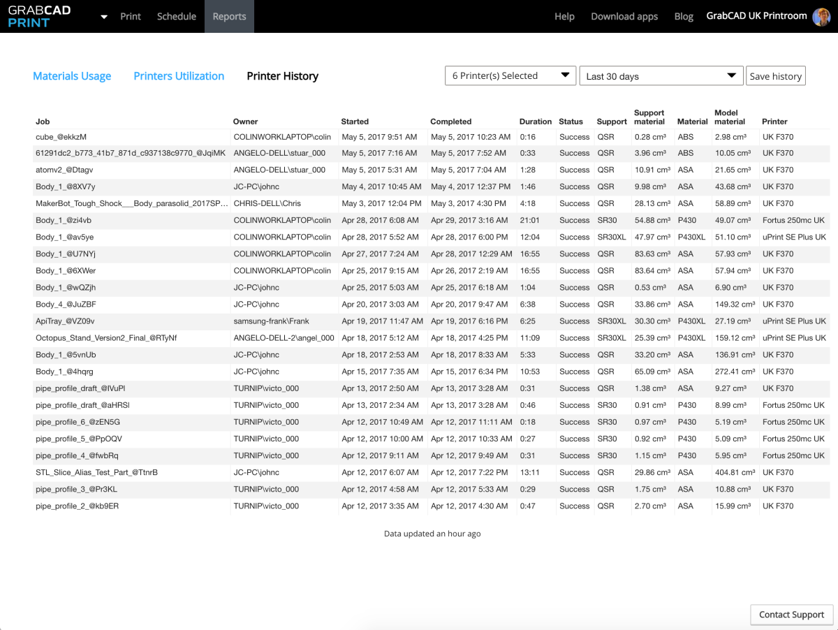 Printer history and usage reports_8