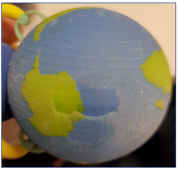 3D printed earth model with matte surface