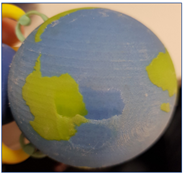 3D printed earth model with matte surface 3D printed earth model with matte surface