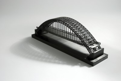 Black 3D printed bridge model