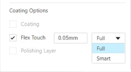 Flex touch coating option in GrabCAD software